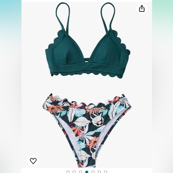 Green flower bikini - Picture 3 of 7